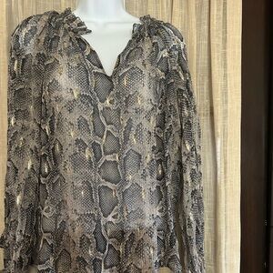 Rebecca Taylor Snakeskin Print Women's Top